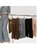 Solid Color Ribbed Sweater and Pants Set with Drawstring